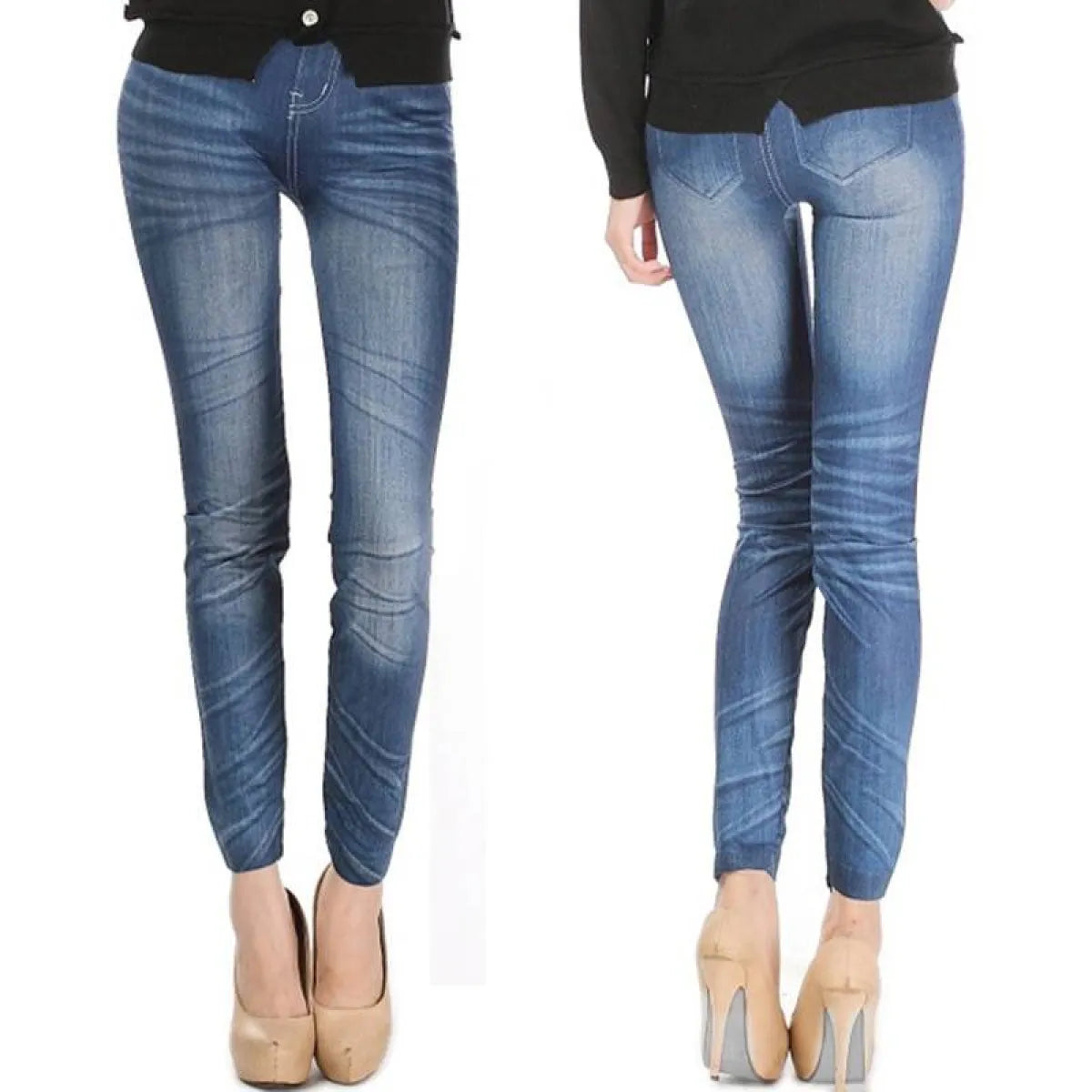 Women's Skinny Mid Waist Jeans