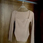New Casual And Trendy Square Collar Long Sleeve Woman's Sweaters Knitted Pullover Spring Autumn Sweater Winter Tops For Women Black And White Jumper