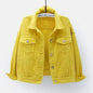 Yellow denim jacket on a white background