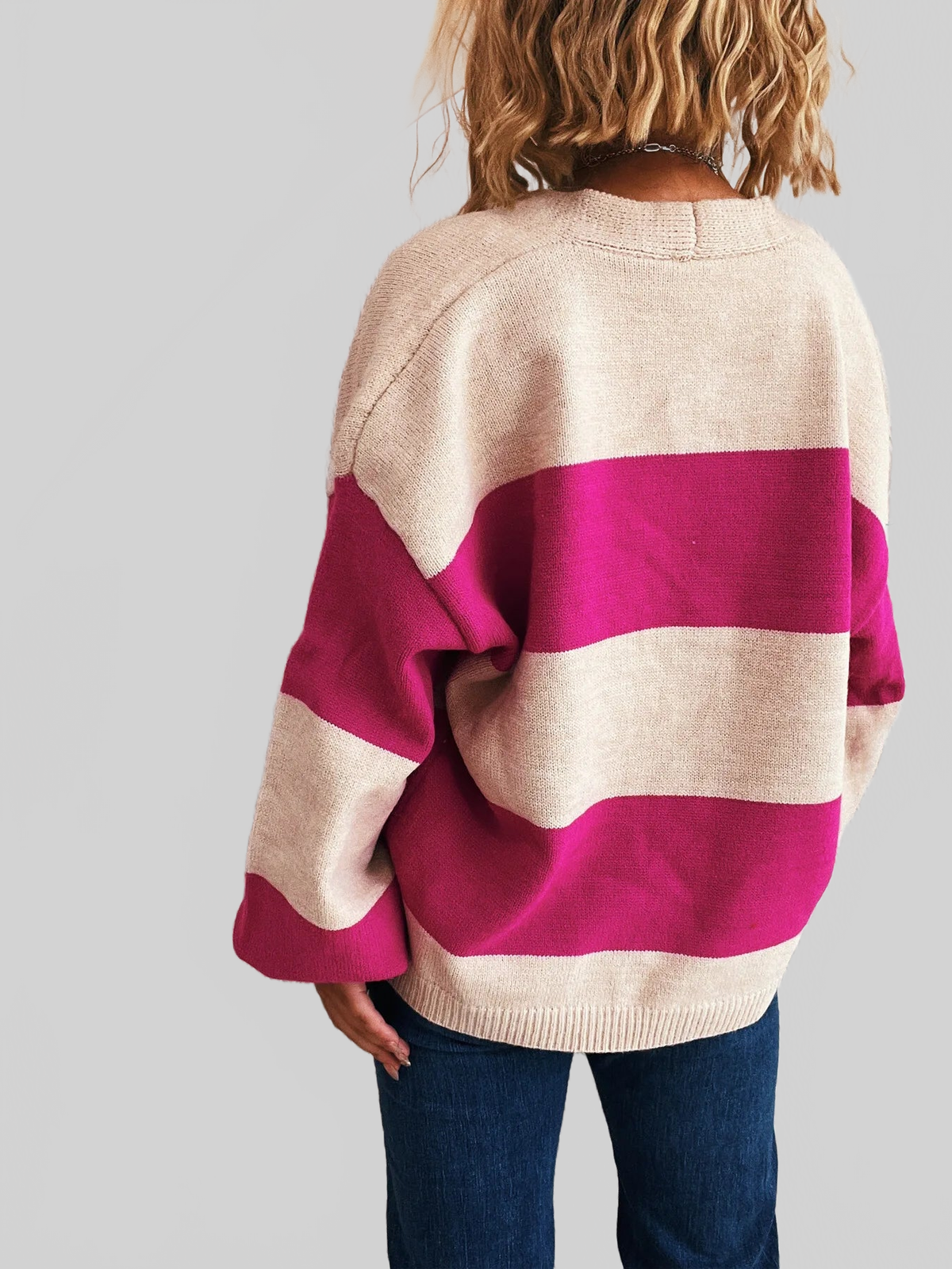 Women's Color Block Open Front Cardigan Sweater