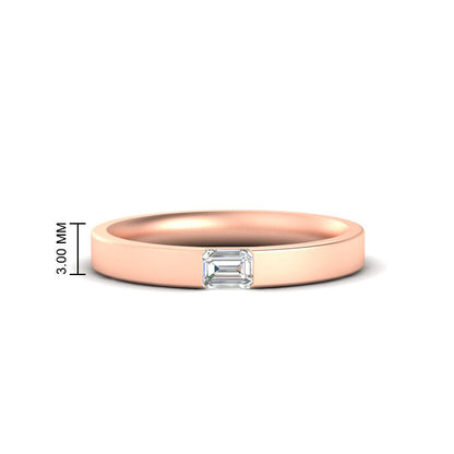 Single Emerald Mens Wedding Band