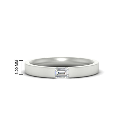 Single Emerald Mens Wedding Band