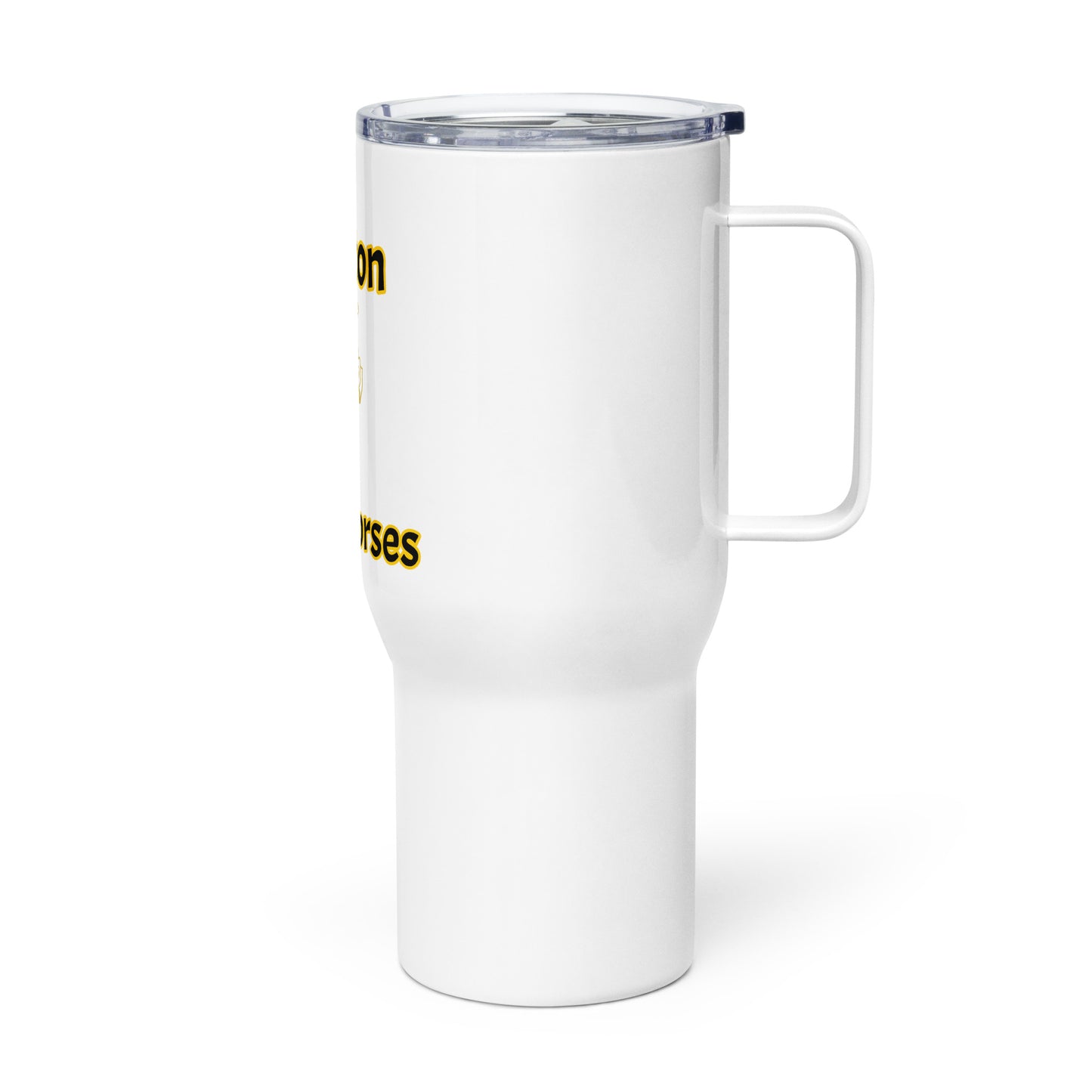 Travel mug with a handle