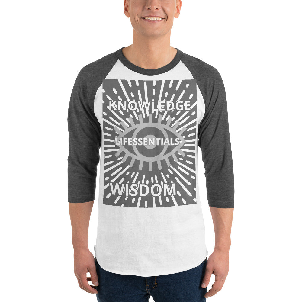 KNOWLEDGE/WISDOM 3/4 sleeve raglan shirt-LifessentialsLLC.com