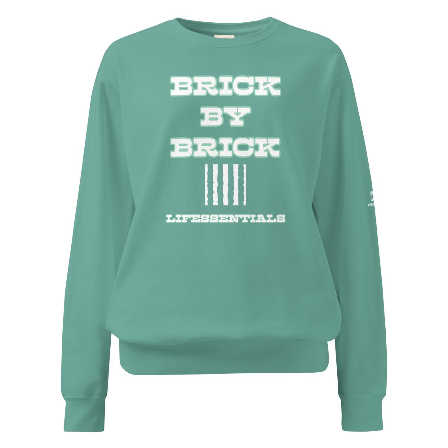 LIFESSENTIALS" BRICK BY BRICK" garment-dyed sweatshirt-LifessentialsLLC.com