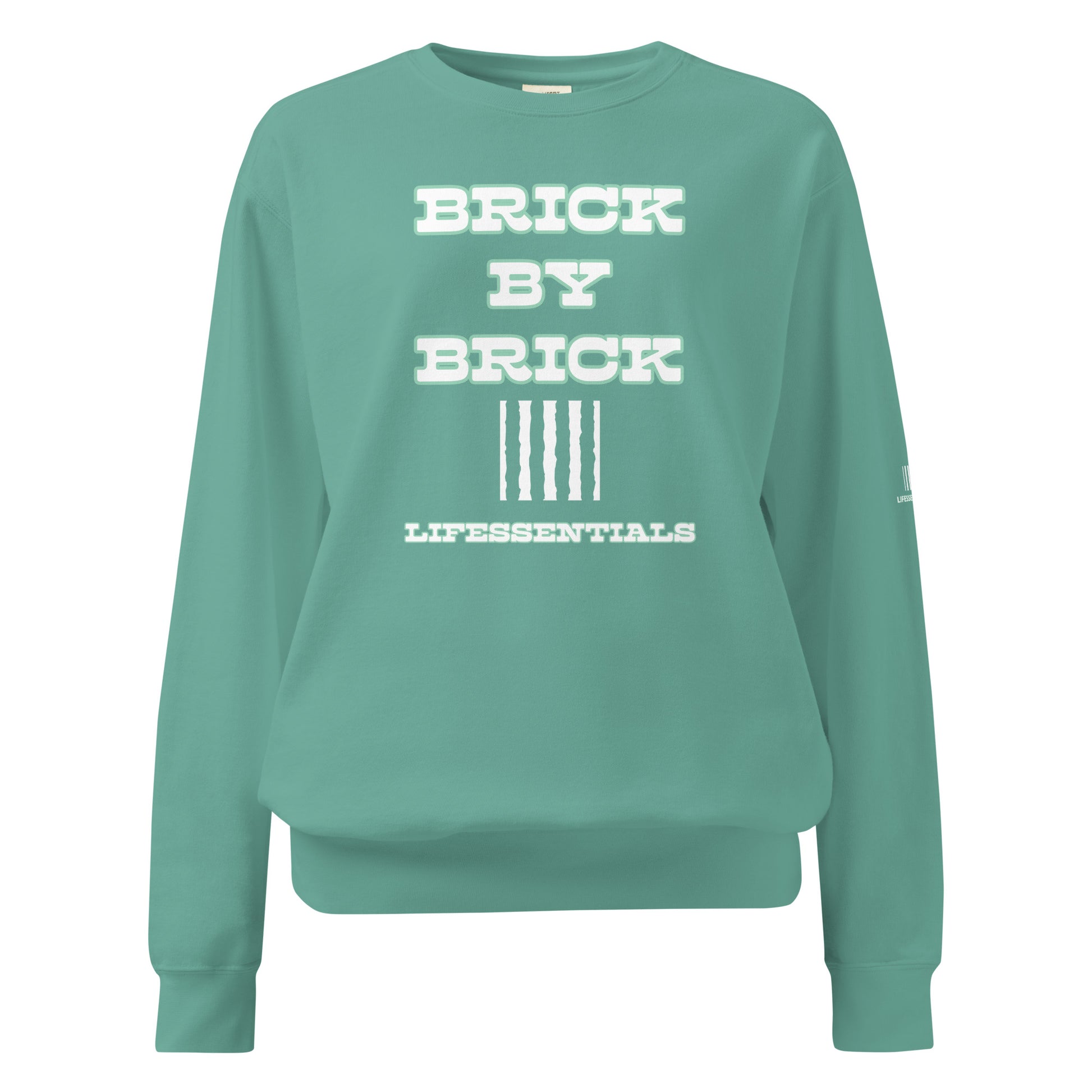LIFESSENTIALS" BRICK BY BRICK" garment-dyed sweatshirt-LifessentialsLLC.com