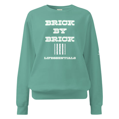 LIFESSENTIALS" BRICK BY BRICK" garment-dyed sweatshirt-LifessentialsLLC.com