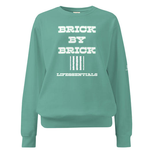 LIFESSENTIALS" BRICK BY BRICK" garment-dyed sweatshirt-LifessentialsLLC.com