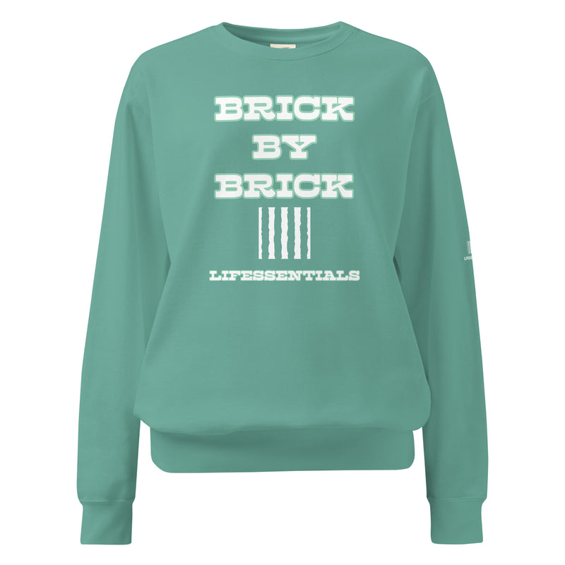 LIFESSENTIALS" BRICK BY BRICK" garment-dyed sweatshirt-LifessentialsLLC.com