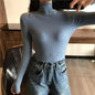 Vintage Style Autumn Winter Thick Sweater For Women Knitted Ribbed Pullover Sweater Long Sleeve Turtleneck Slim Jumper Soft Warm Pullover