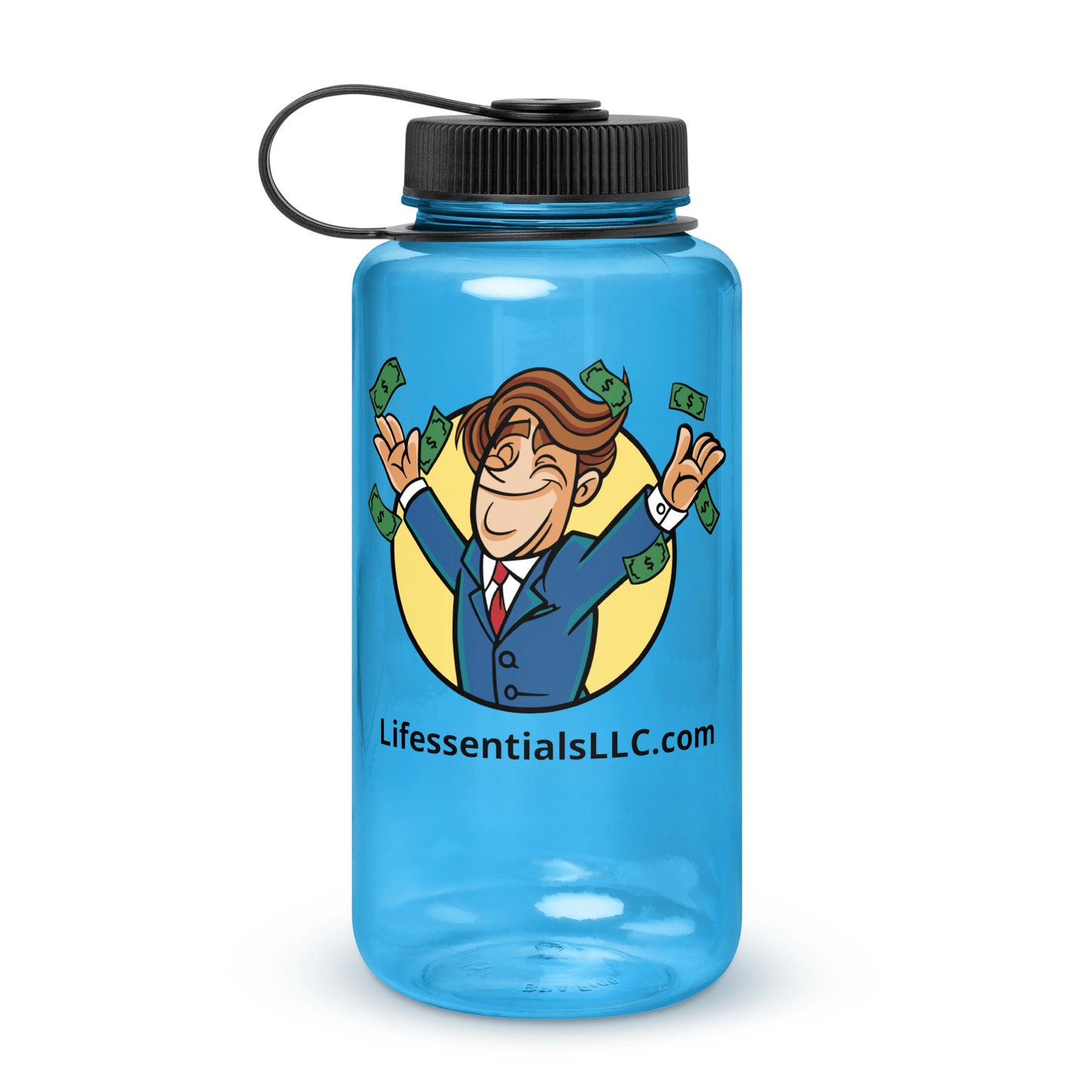 Wide mouth plastic water bottle