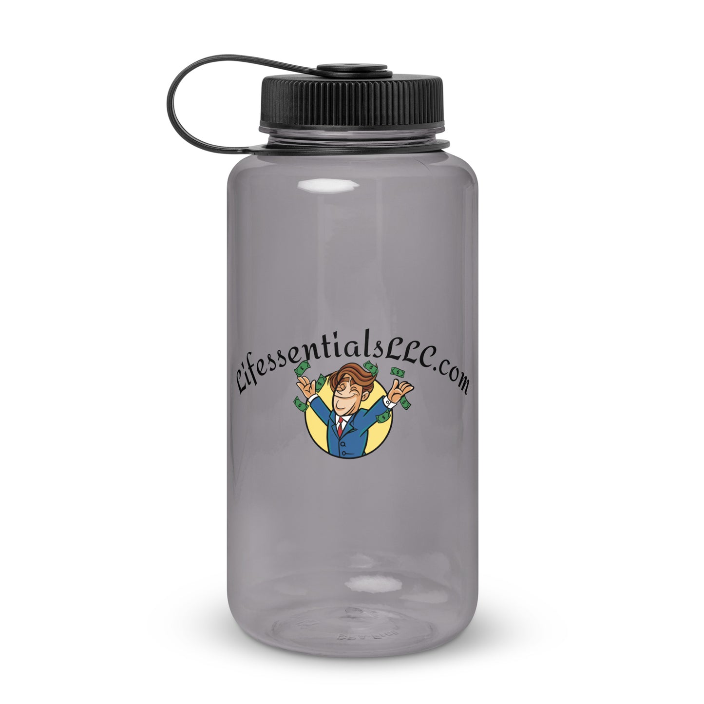 Wide mouth plastic water bottle