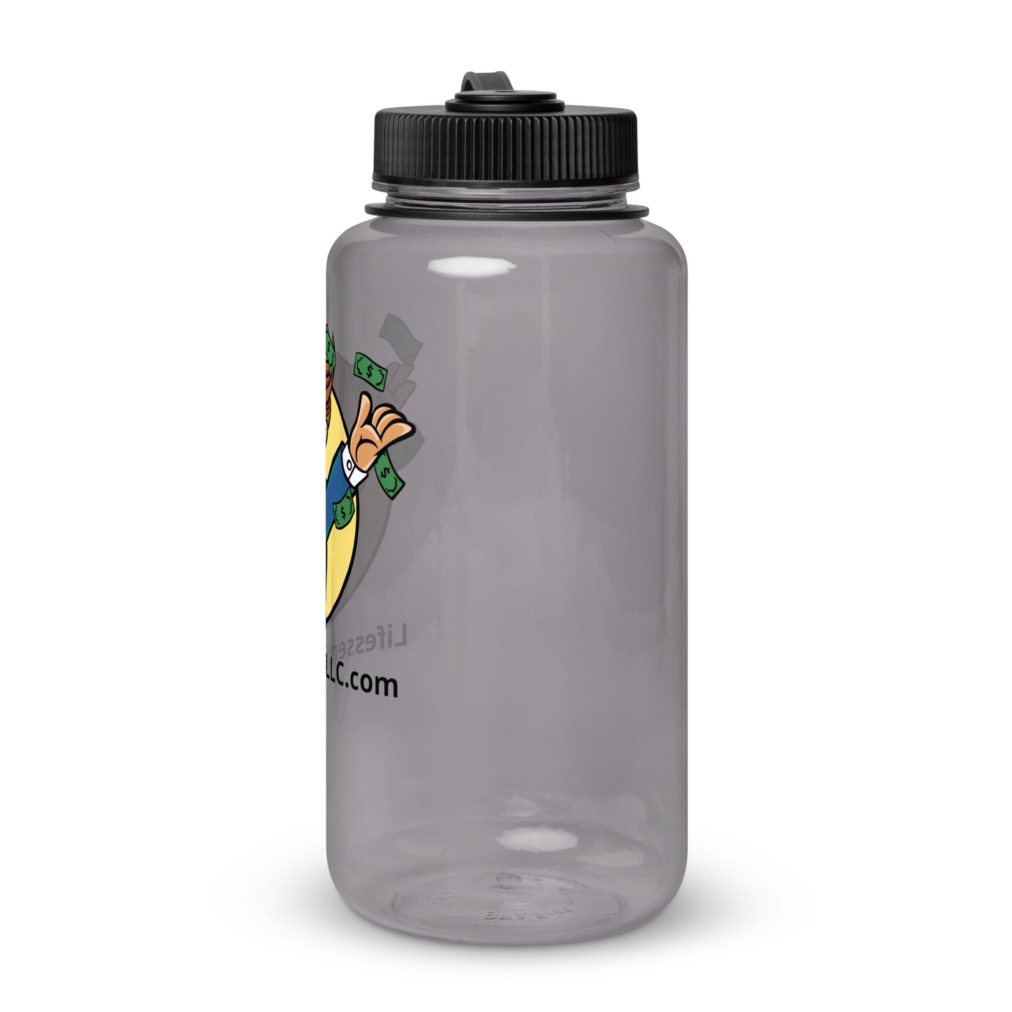 Wide mouth plastic water bottle