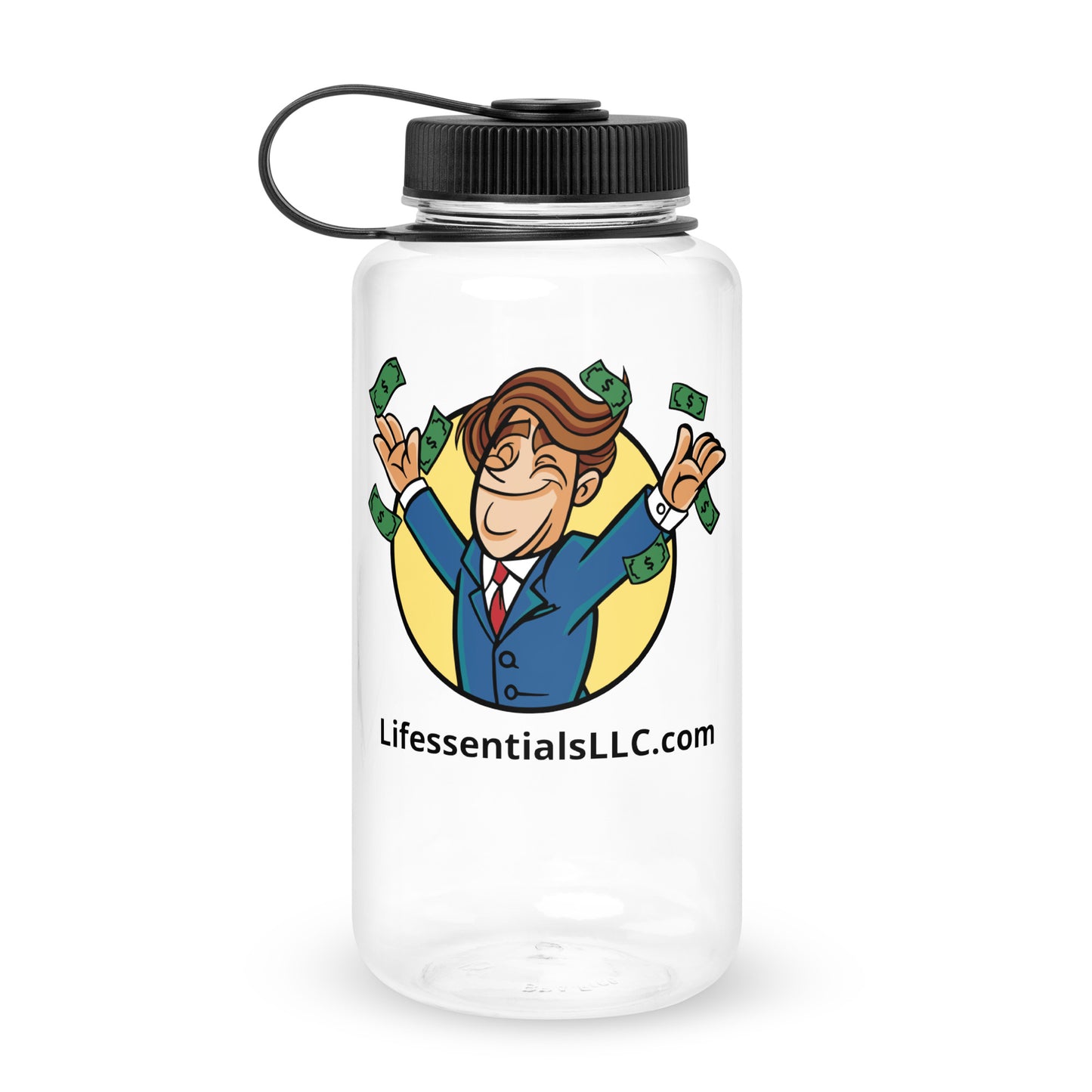 Wide mouth plastic water bottle