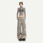 Women's Casual Retro Velvet Loose Straight Trousers