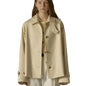 Women's Oversized Polo Collar Cotton Trench Coat Jacket